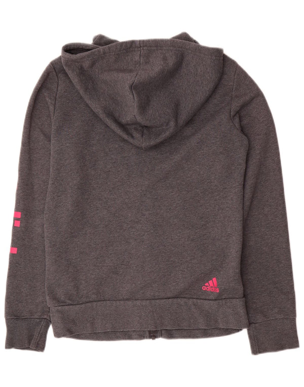Pulover Adidas Graphic Zip pentru femei UK 8/10 Bumbac gri mic