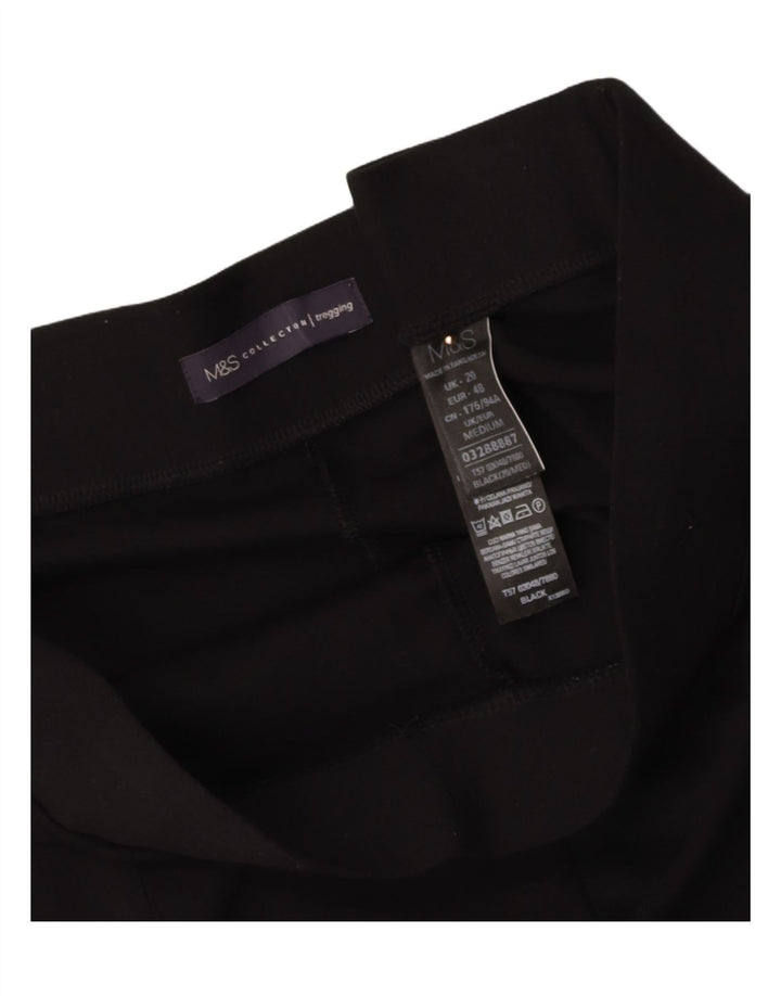 MARKS & SPENCER Womens Crop Leggings UK 20 2XL Black Viscose