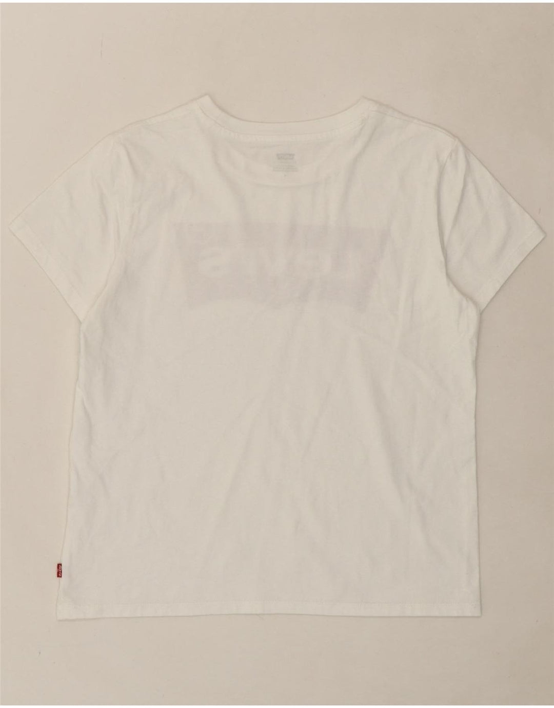 LEVI'S Womens Graphic T-Shirt Top UK 14 Medium White Vintage Levi's and Second-Hand Levi's from Messina Hembry 