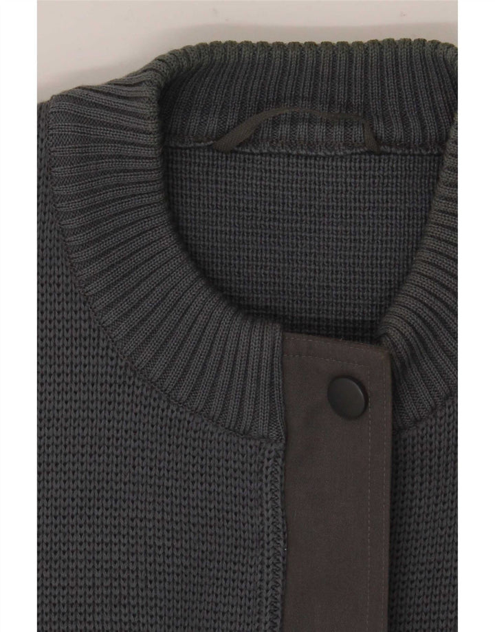 Pulover Cardigan Vintage pentru Barbati EU 40 Lână Gri Mediu