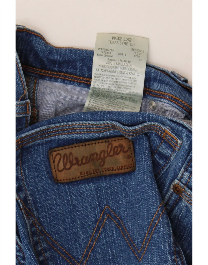 Blugi drepti Wrangler pentru bărbați Texas Stretch W32 L32 Bumbac albastru