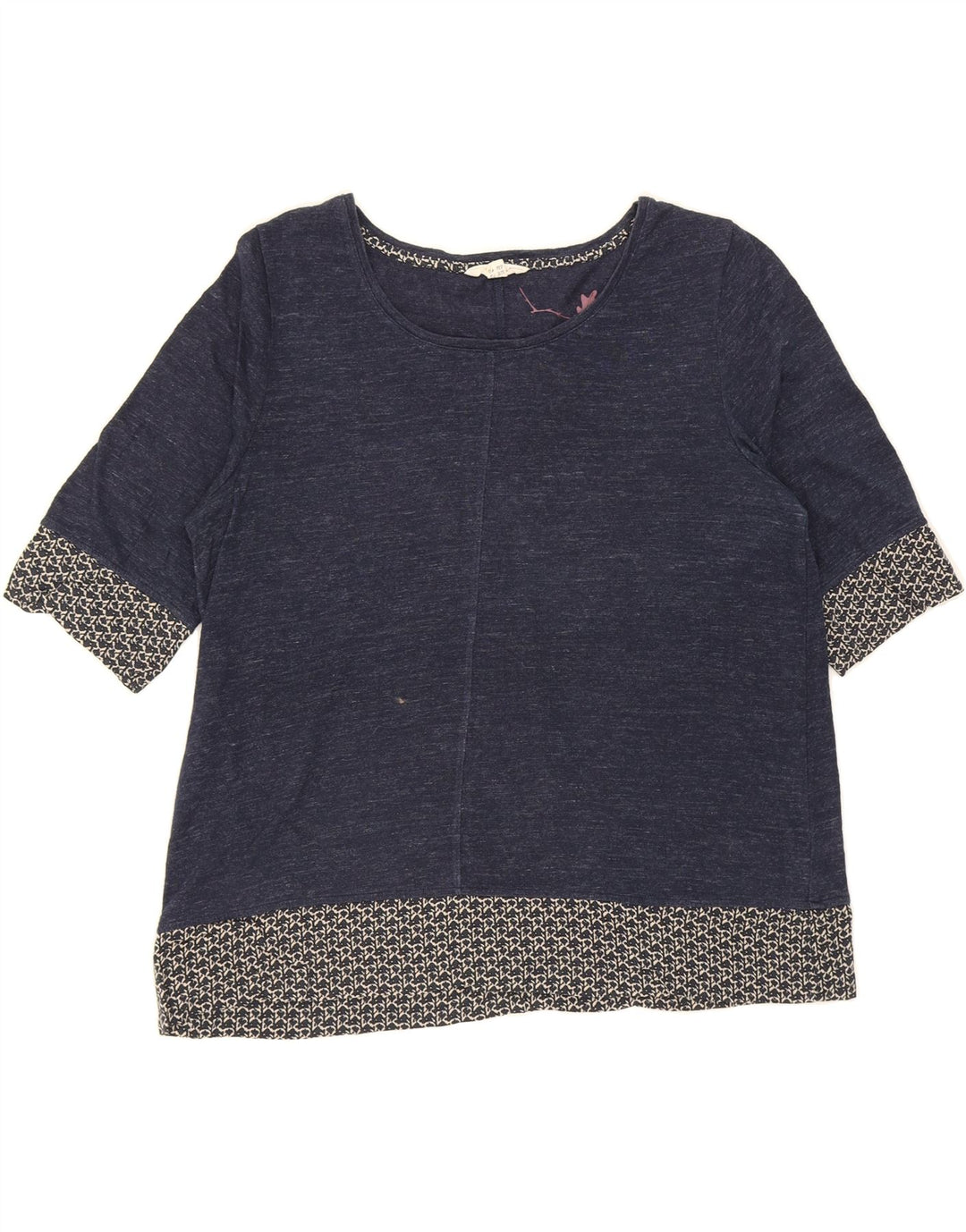 WHITE STUFF Womens 3/4 Sleeve Blouse Top UK 12 Medium  Navy Blue Flecked Vintage White Stuff and Second-Hand White Stuff from Messina Hembry 