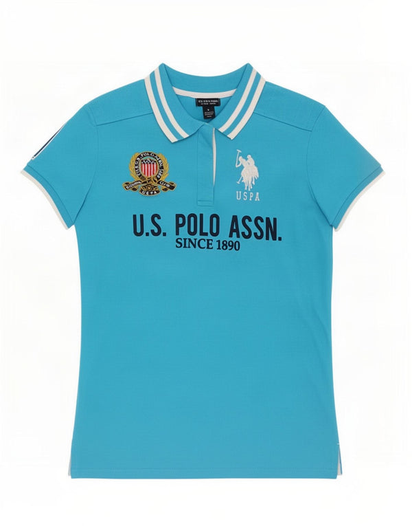 U.S. Polo Assn. Cămașă cu grafică pentru femei UK 14, mare, albastru, bumbac