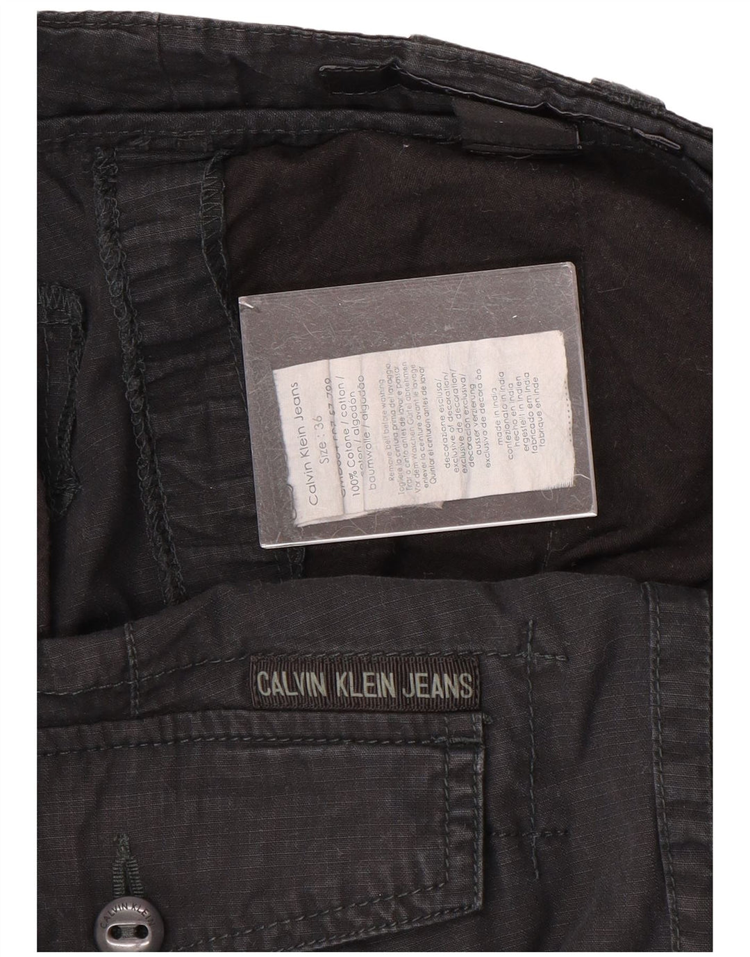 Pantaloni scurți cargo pentru bărbați CALVIN KLEIN W36, bumbac negru mare