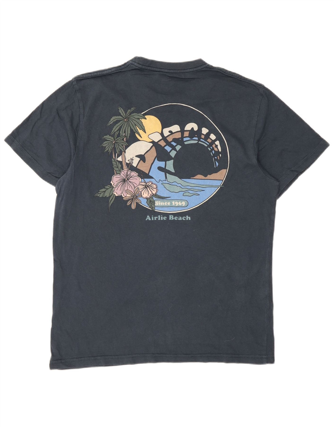Tricou grafic Rip Curl pentru bărbați, cu croiala standard, Top mic, bleumarin, plajă