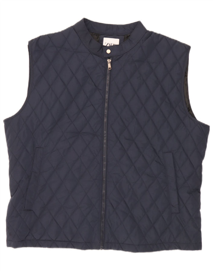Gilet matlasat pentru bărbați Zara UK 44 2XL Bleumarin Poliester