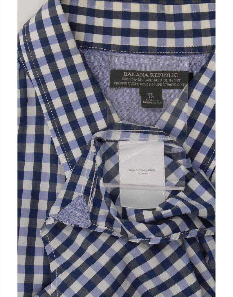 BANANA REPUBLIC Mens Shirt XL Blue Gingham Cotton Vintage Banana Republic and Second-Hand Banana Republic from Messina Hembry 