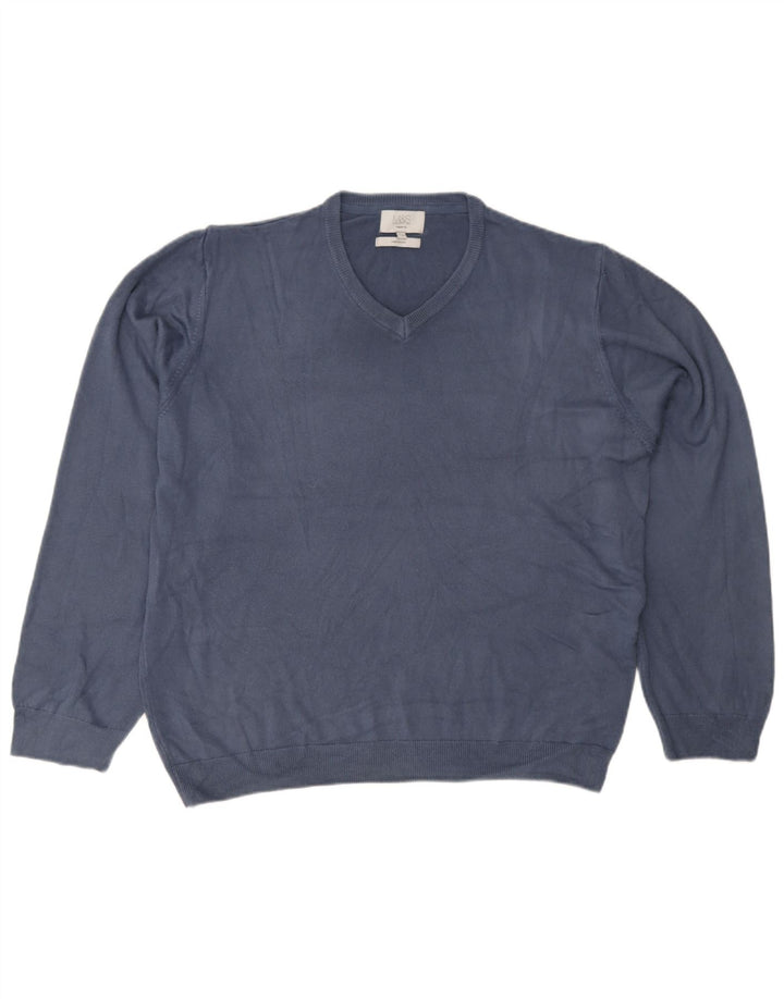 Pulover cu decolteu în V Marks & Spencer pentru bărbați, 2XL, bleumarin