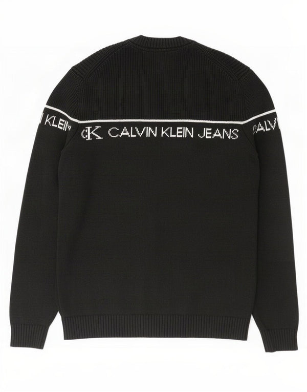 Pulover Calvin Klein Jeans pentru bărbați, cu decolteu rotund, XL, bumbac negru