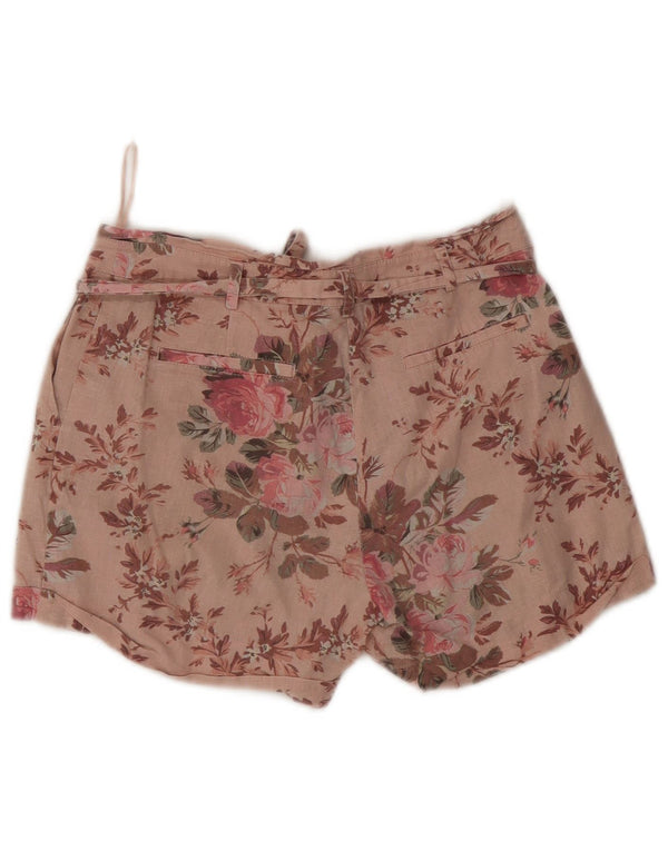 Pantaloni scurti chino pentru femei Oasis UK 8 Small W27 Pink Floral Linen