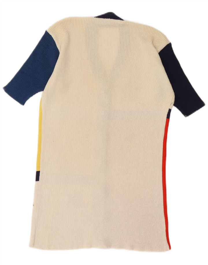 Pulover Cardigan Vintage pentru Damă Grafic UK 12 Medium Multicolor