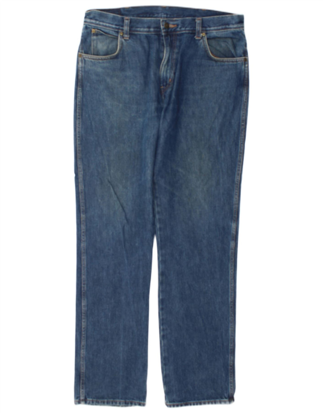 Blugi drepți Wrangler pentru bărbați, cu ajustare normală, W36 L34, bumbac albastru