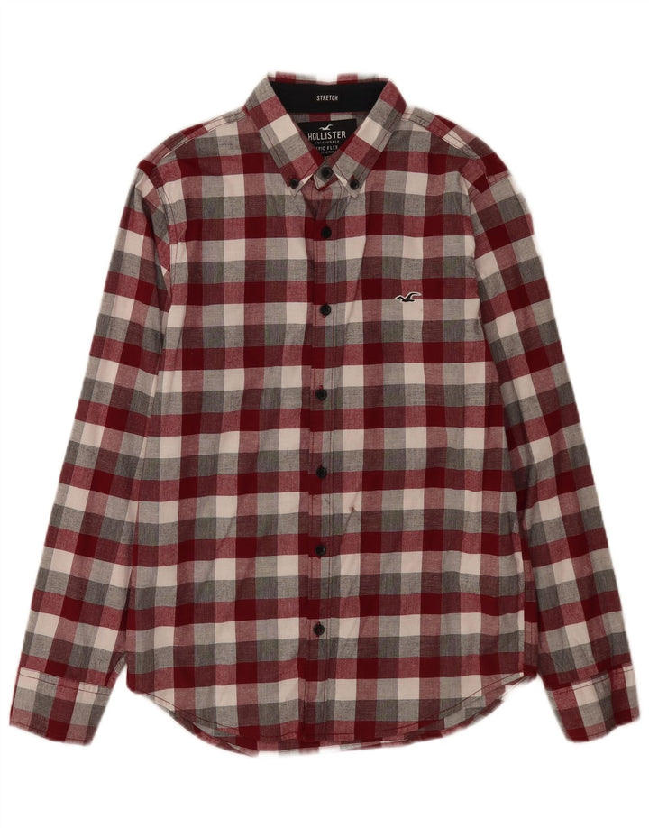 Cămașă pentru bărbați Hollister XS, bumbac cu carouri multicolore