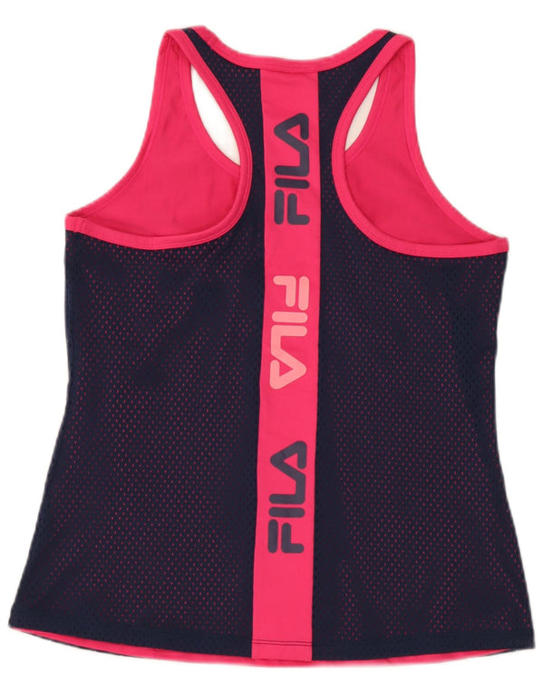 Top cu vestă grafică pentru femei Fila UK 12 Medium Bleumarin Poliester color bloc