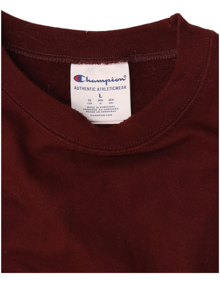 Pulover pentru bărbați Champion Pulover mare din bumbac Burgundy