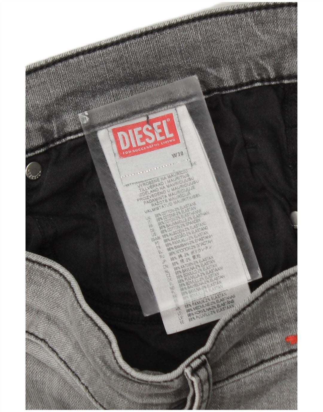 Blugi subțiri pentru bărbați Diesel W30 L30 bumbac gri