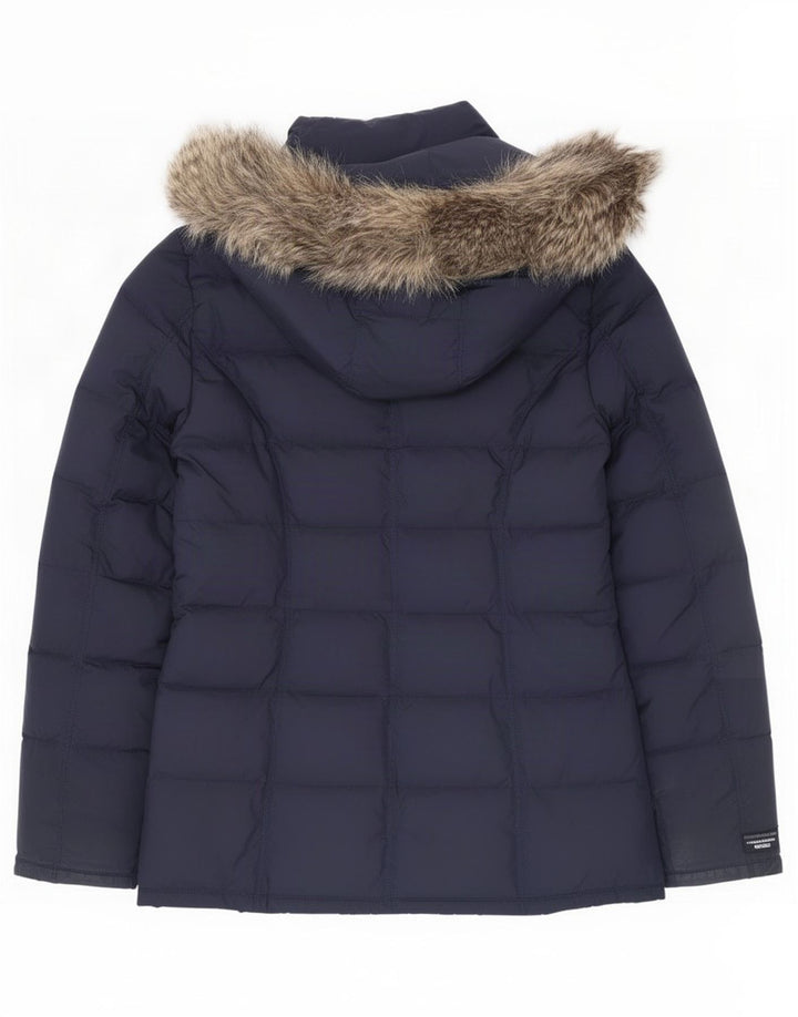 Jachetă căptușită cu glugă Tommy Hilfiger pentru femei UK 10 Small Bleumarin Poliester