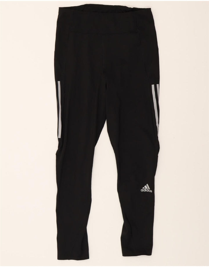 ADIDAS Womens Aeroready Leggings UK 12/14 Medium  Black Polyester Vintage Adidas and Second-Hand Adidas from Messina Hembry 