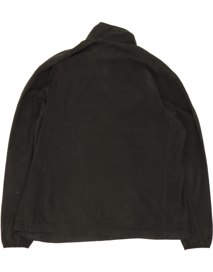 EDDIE BAUER Mens Zip Neck Fleece Jumper XL Black Polyester Vintage Eddie Bauer and Second-Hand Eddie Bauer from Messina Hembry 