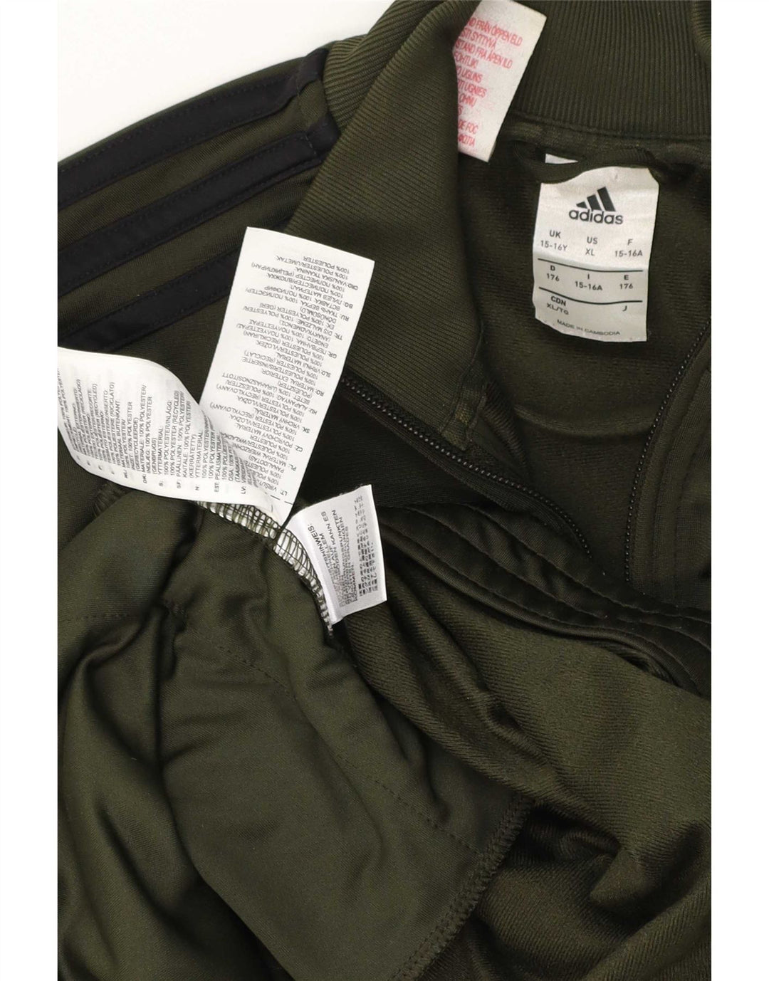Jachetă de trening pentru băieți Adidas 15-16 ani Poliester verde
