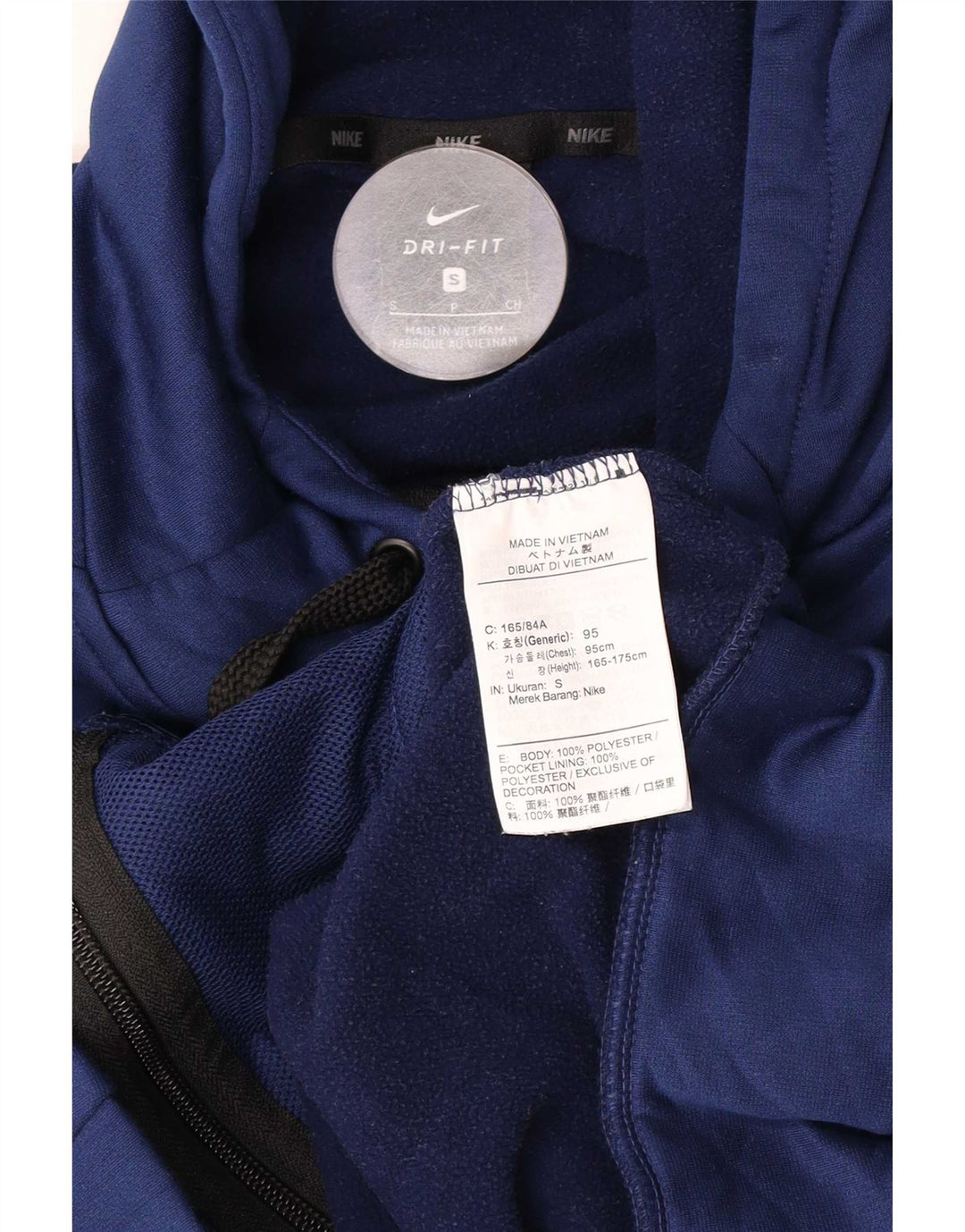 Pulover Nike pentru bărbați Dri Fit, cu fermoar, poliester, albastru mic