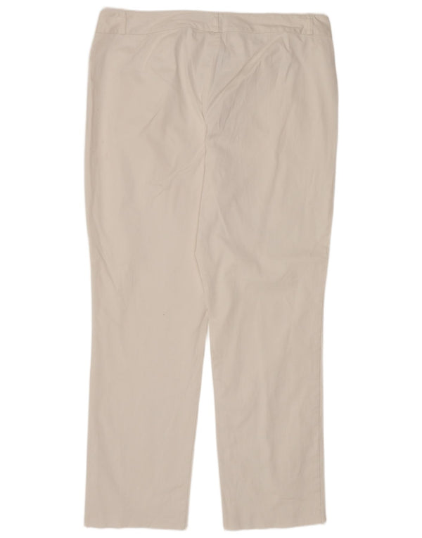 Pantaloni casual drepti pentru femei Marks & Spencer UK 16 Large W34 L27 Alb