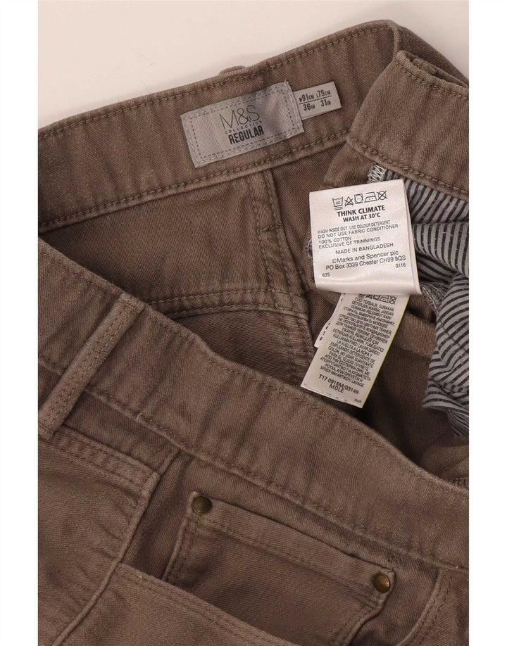 Pantaloni obișnuiți obișnuiți pentru bărbați Marks & Spencer L36 L31 bumbac bej