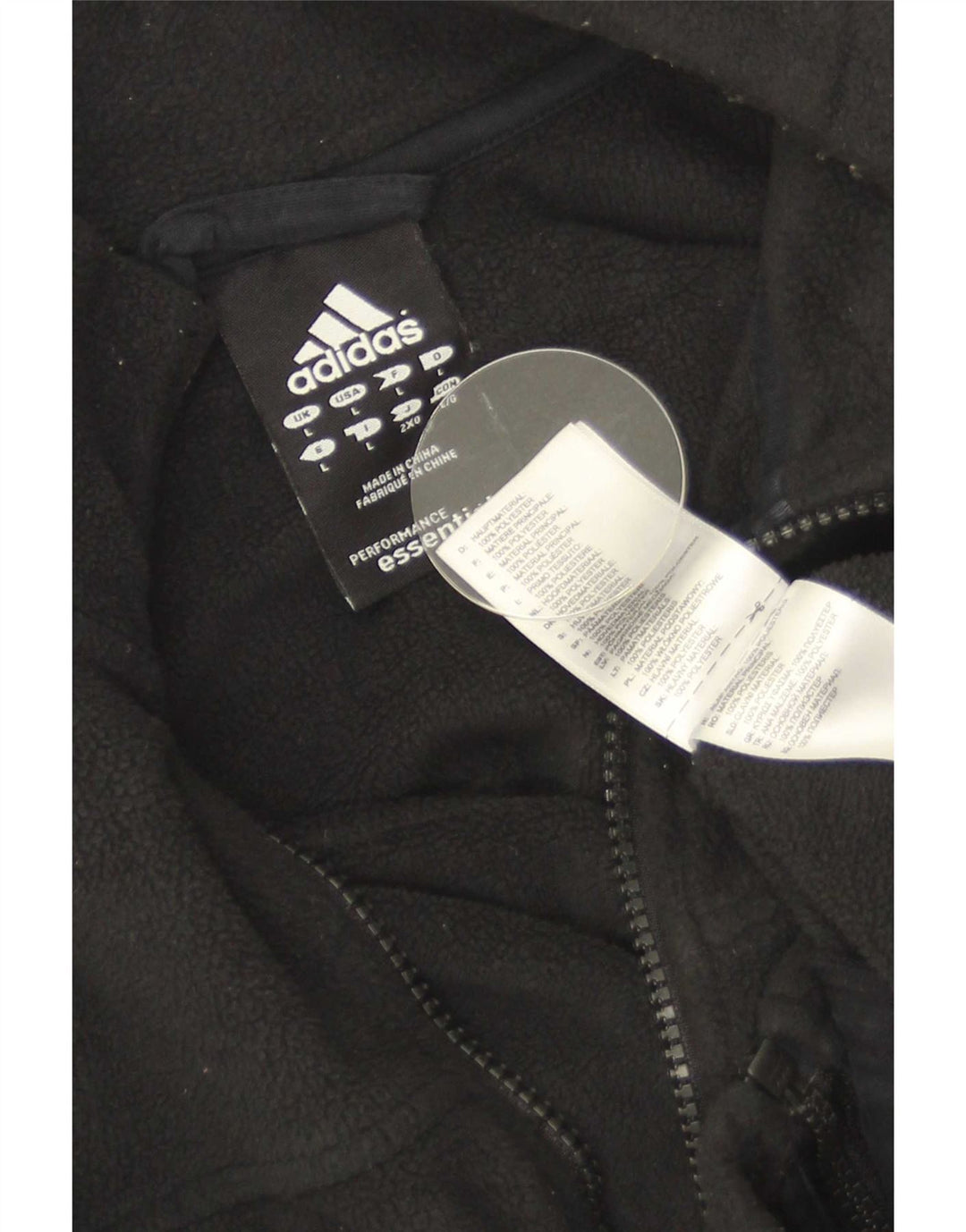 Jachetă fleece pentru bărbați Adidas UK 40, mare, negru, poliester