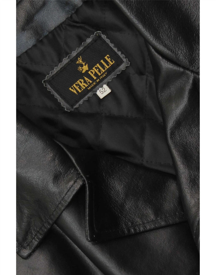 Geacă din piele vintage pentru bărbați IT 52 XL din piele neagră