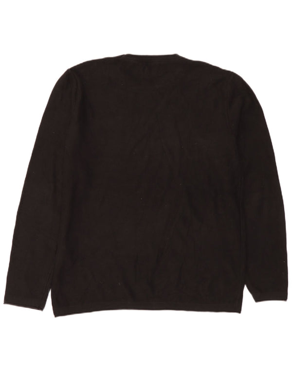 Jack & Jones Mens Crew Neck Jumper Sweater XL Black Cotton