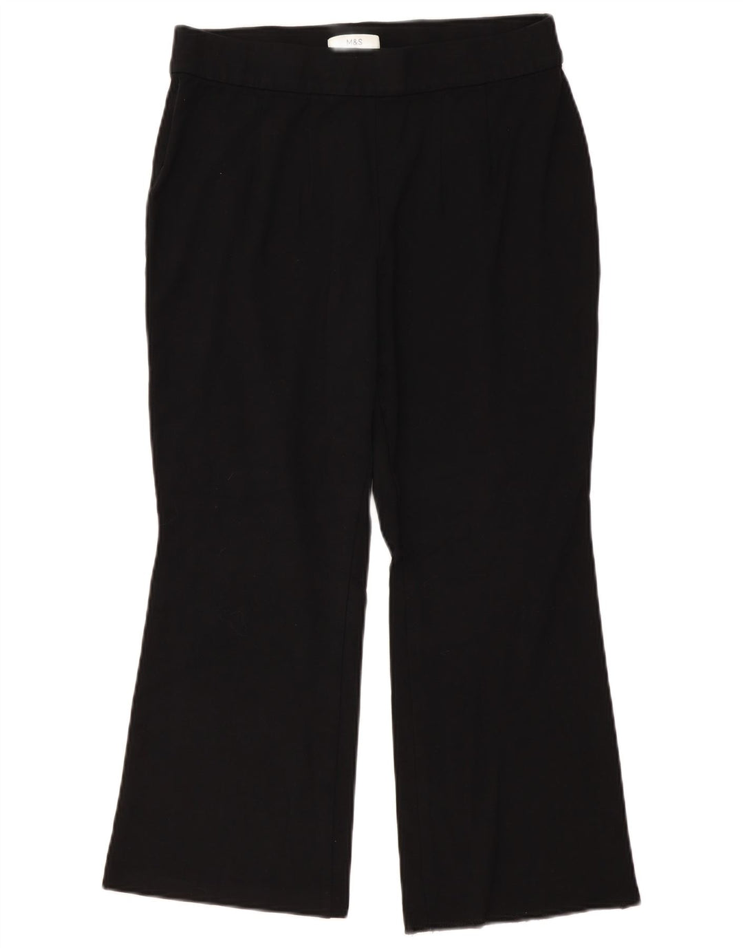 MARKS & SPENCER Pantaloni tăiați cu bootcut pentru femei UK 16 Large W32 L25 Black