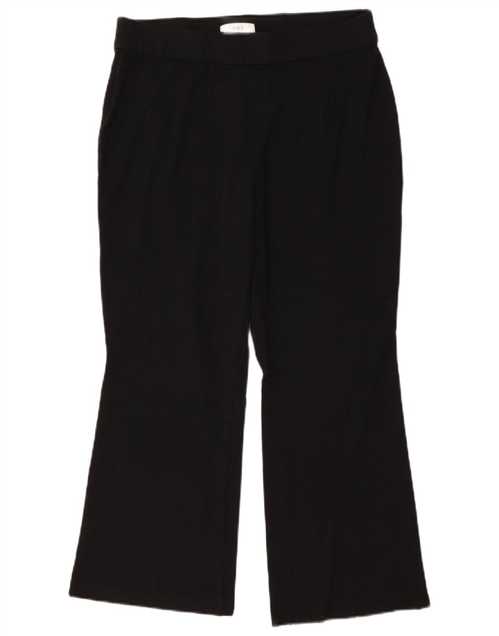 MARKS & SPENCER Pantaloni tăiați cu bootcut pentru femei UK 16 Large W32 L25 Black