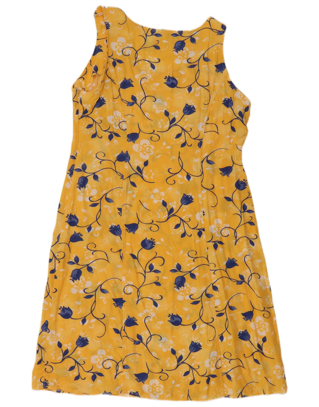 Rochie de bază fără mâneci vintage pentru femei EU 40 Medium Galben Floral