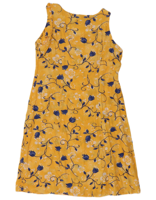 Rochie de bază fără mâneci vintage pentru femei EU 40 Medium Galben Floral