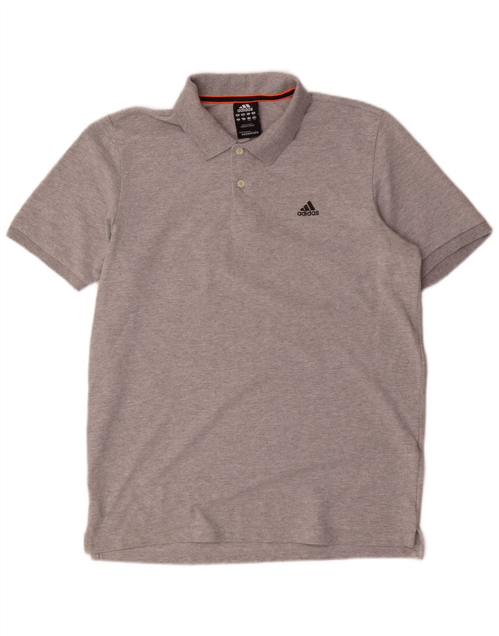 Tricou polo Adidas Climalite pentru bărbați, bumbac gri mare