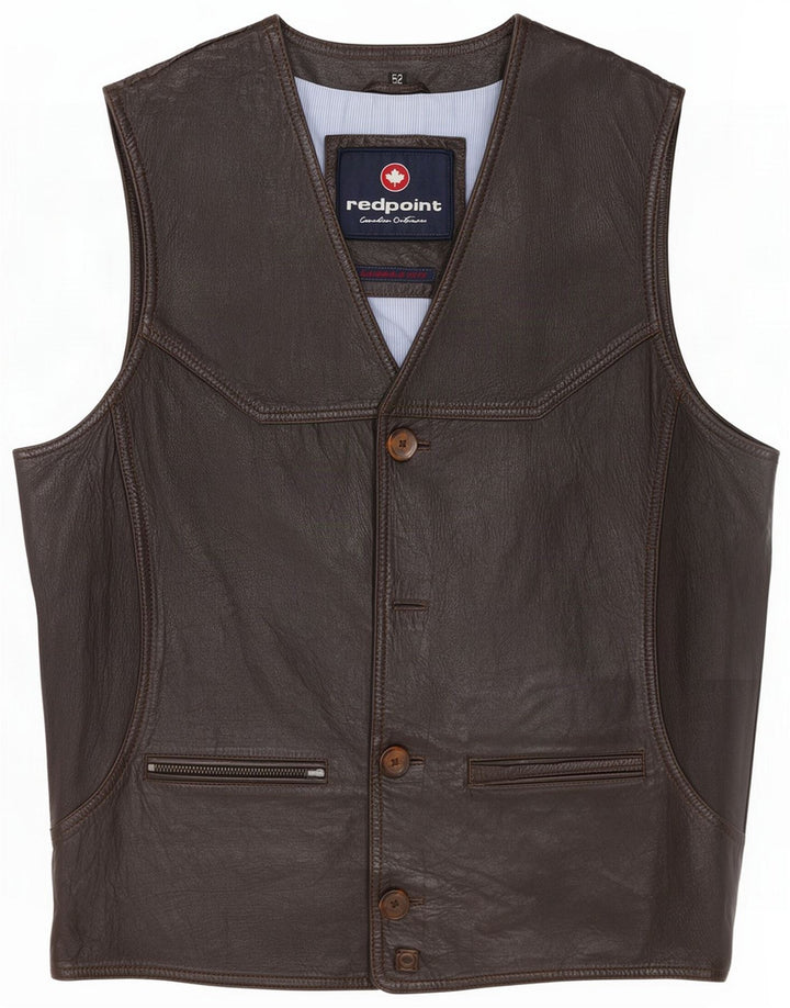 Redpoint Gilet din piele pentru bărbați IT 52 XL Maro