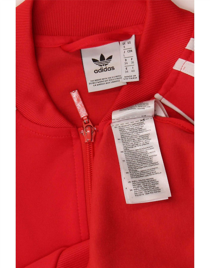 Jachetă de top pentru trening Adidas pentru femei UK 8 Small Red Poliester