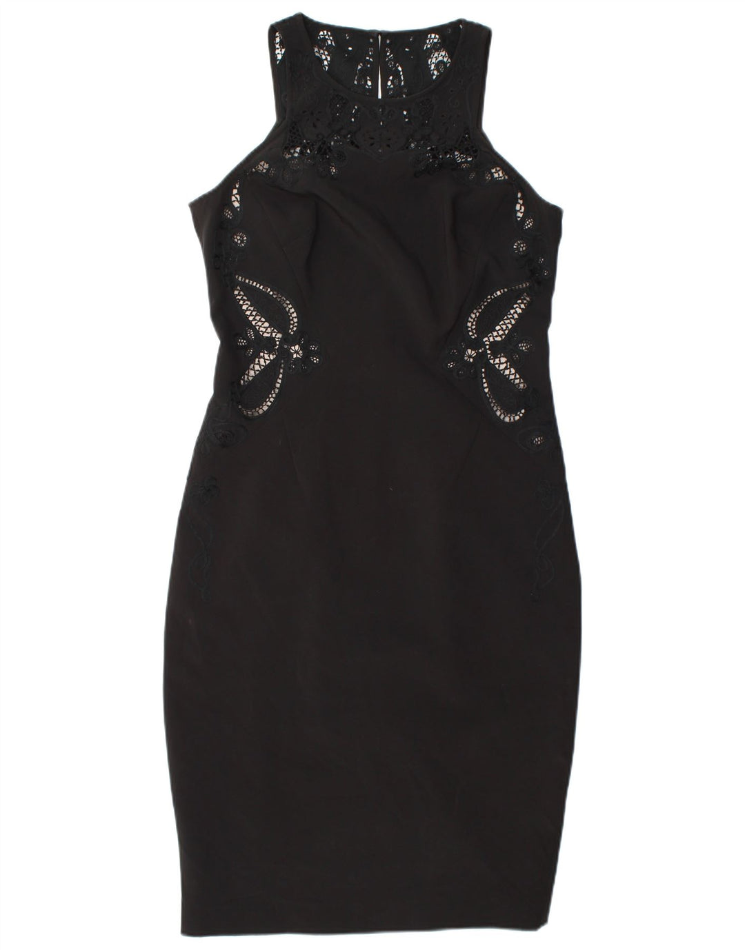 KAREN MILLEN Rochie bodycon fără mâneci pentru femei UK 12 Poliester mediu negru