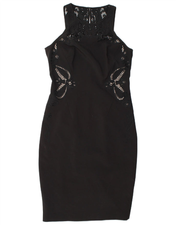 KAREN MILLEN Rochie bodycon fără mâneci pentru femei UK 12 Poliester mediu negru