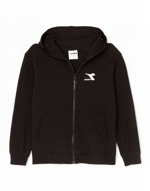 Pulover Diadora pentru băieți, cu fermoar, 9-10 ani, bumbac negru mare