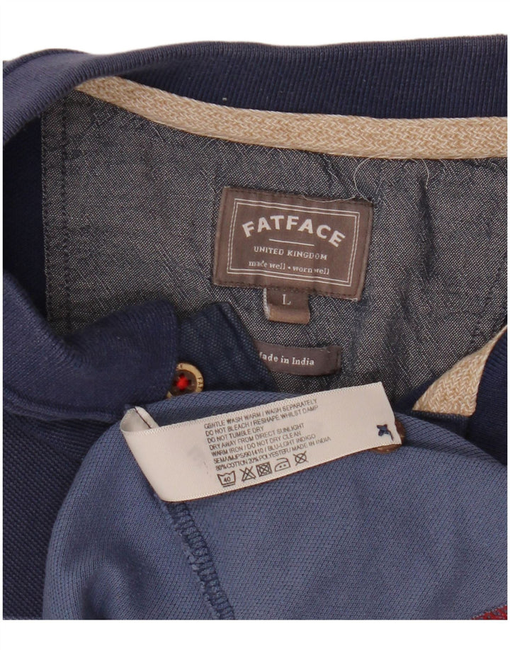 Tricou polo pentru bărbați Fat Face, mare, cu dungi albastre, bumbac