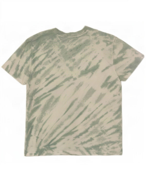 Tricou supradimensionat pentru femei Zara UK 10 mic, verde Tie Dye Bumbac