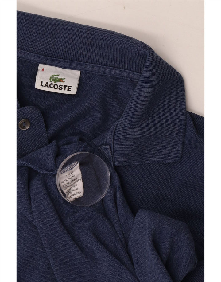 Tricou polo Lacoste pentru bărbați, mărime 4, bumbac albastru bleumarin mediu