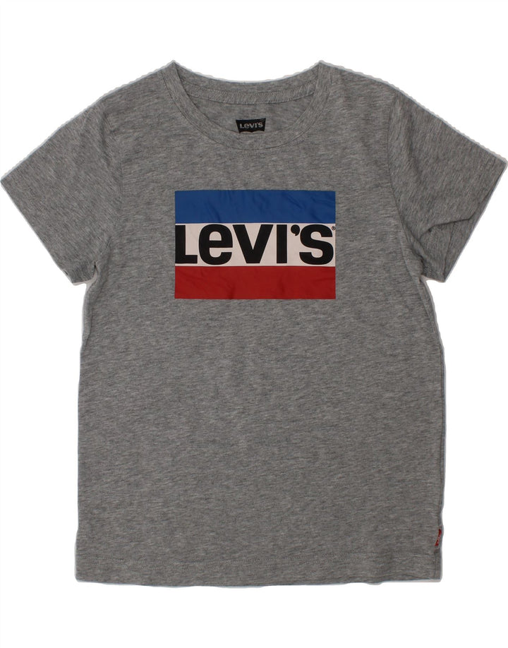 LEVI'S Boys Graphic T-Shirt Top 7-8 Years Grey Vintage Levi's and Second-Hand Levi's from Messina Hembry 