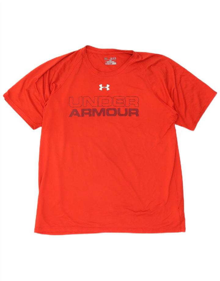 Tricou grafic Under Armour pentru bărbați Heat Gear Top mare poliester roșu