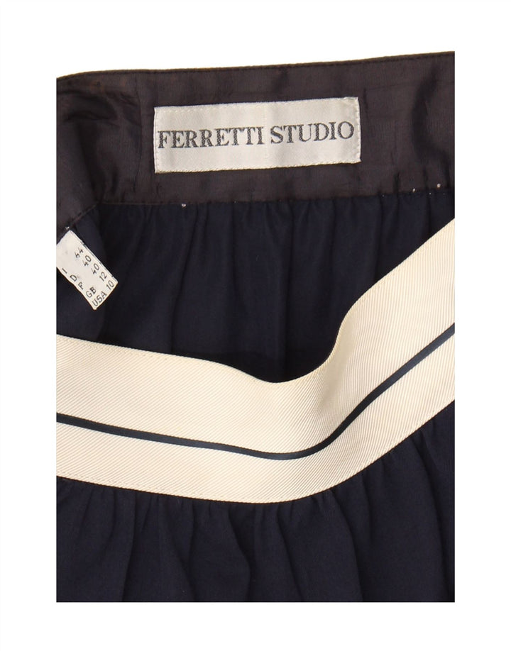 Fusta dreaptă pentru femei Ferretti Studio UK 12 Medium W26 Bleumarin Rayon