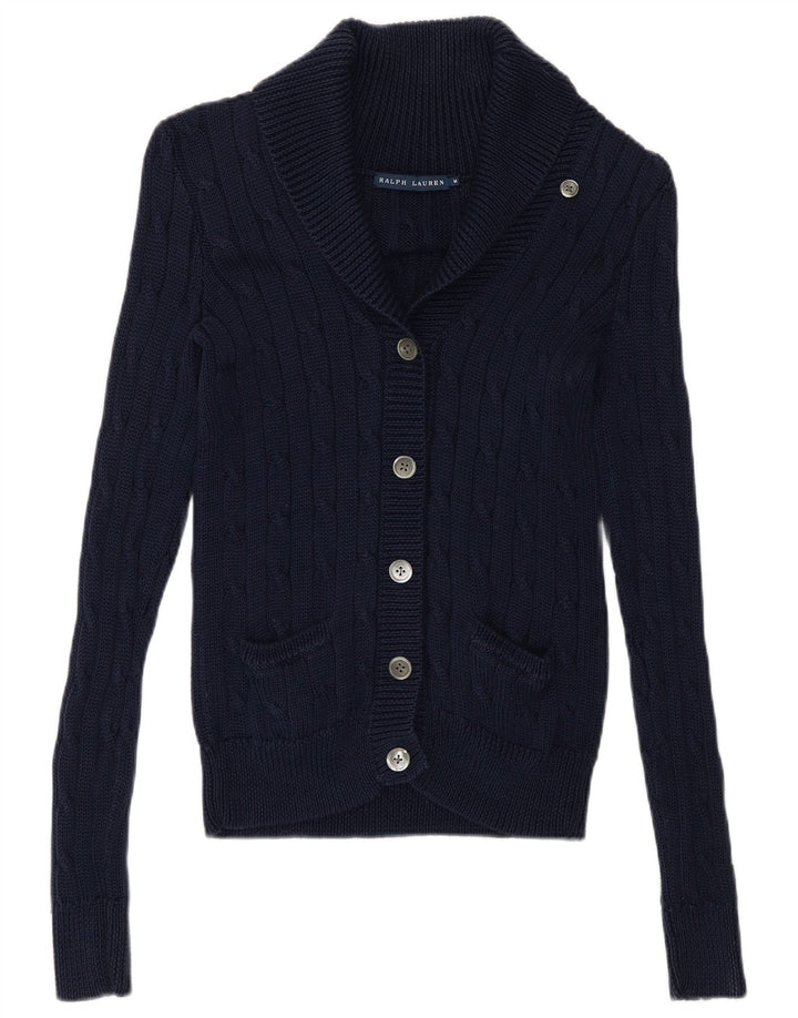 Pulover cardigan pentru femei Ralph Lauren UK 14 Medium Bleumarin