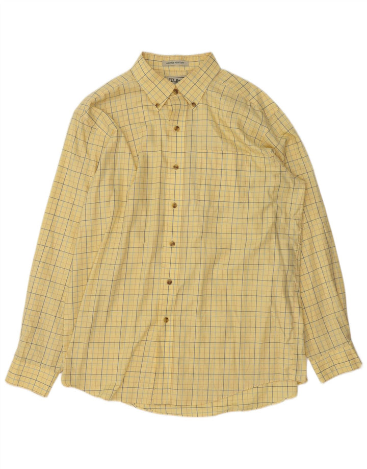 Cămașă pentru bărbați L.L.Bean din bumbac cu carouri galbene mari
