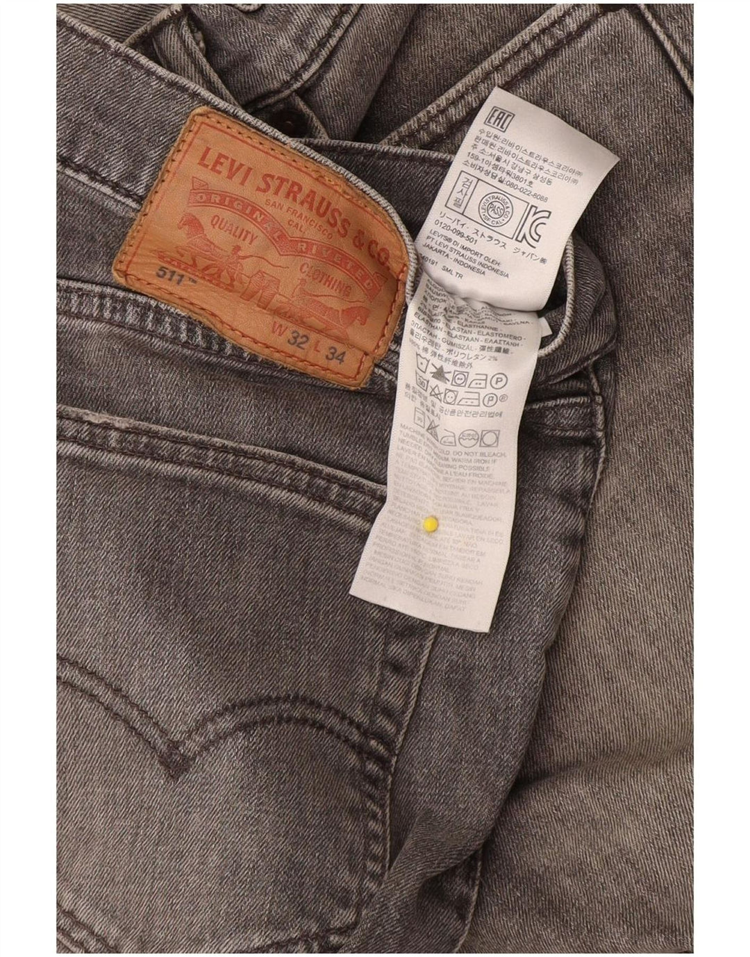 Blugi Levi's 511 Slim pentru bărbați W32 L34 bumbac gri