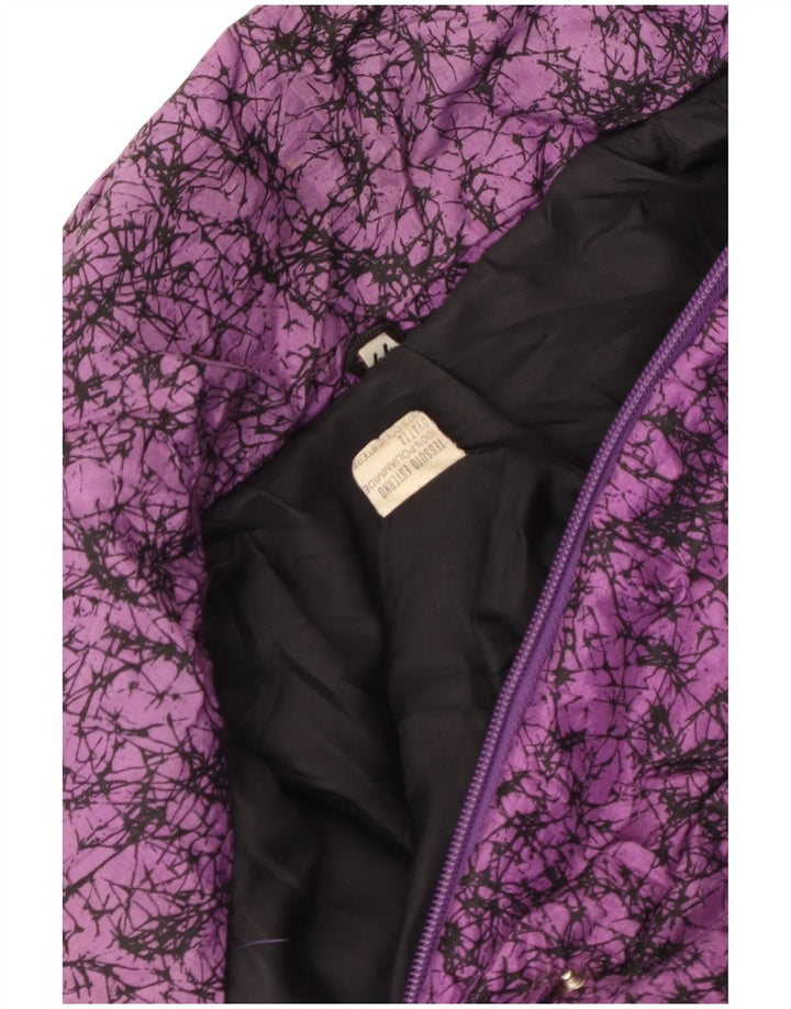 Jachetă vintage pentru damă, cu model abstract, ruptură de vânt IT 44 violet mediu
